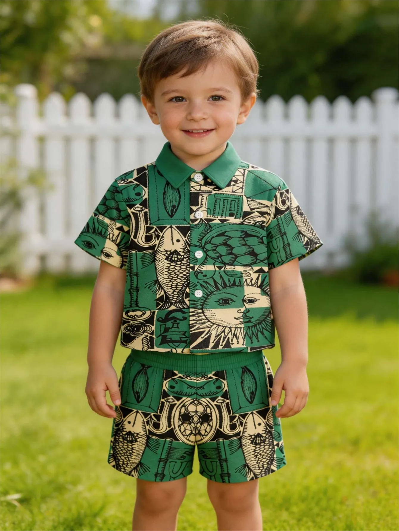 Baby shirt shorts, breathable sweat wicking and quick drying fabric, comfortable and versatile, cute and energetic baby outfit