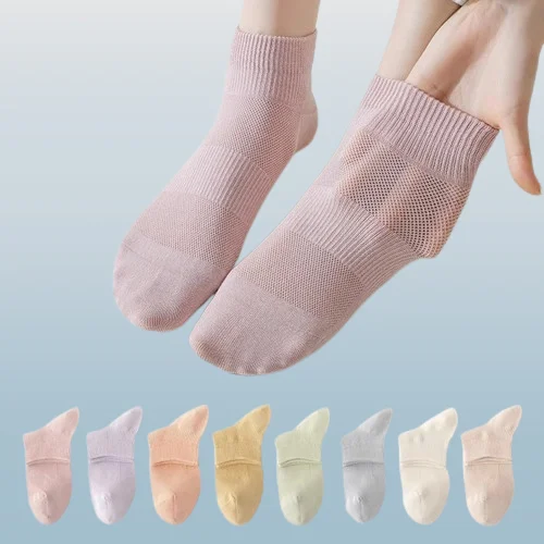 Chaussettes dépistolet antes basses en maille pour femmes, chaussettes dépistolet antes, absorbant la sueur, respirantes, désossées, fines, bateau, mignonnes, non aldes, nouvelle mode, 2024, 8/16 paires