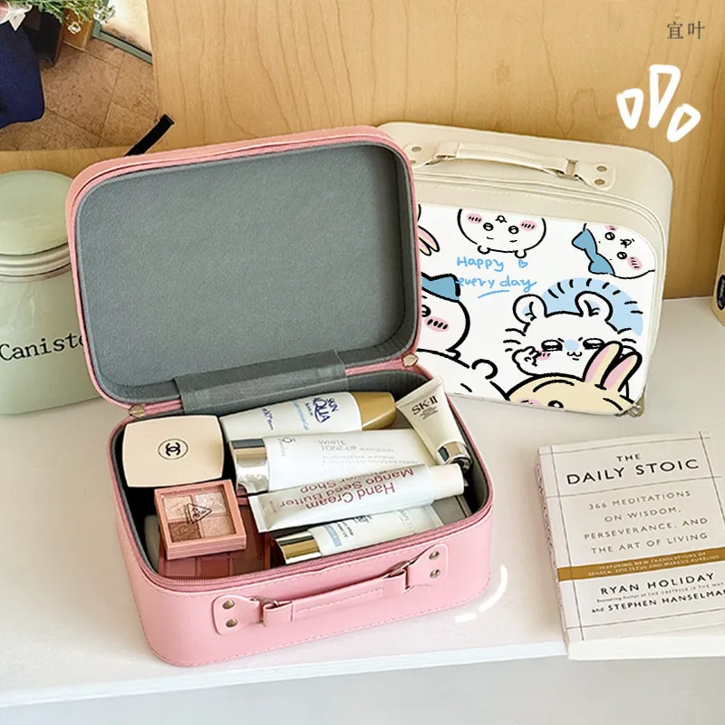 Hachiware New Makeup Case Student Handheld Makeup Bag Portable PU Waterproof Hachiware Usagi Medicine Box Bags for Woman