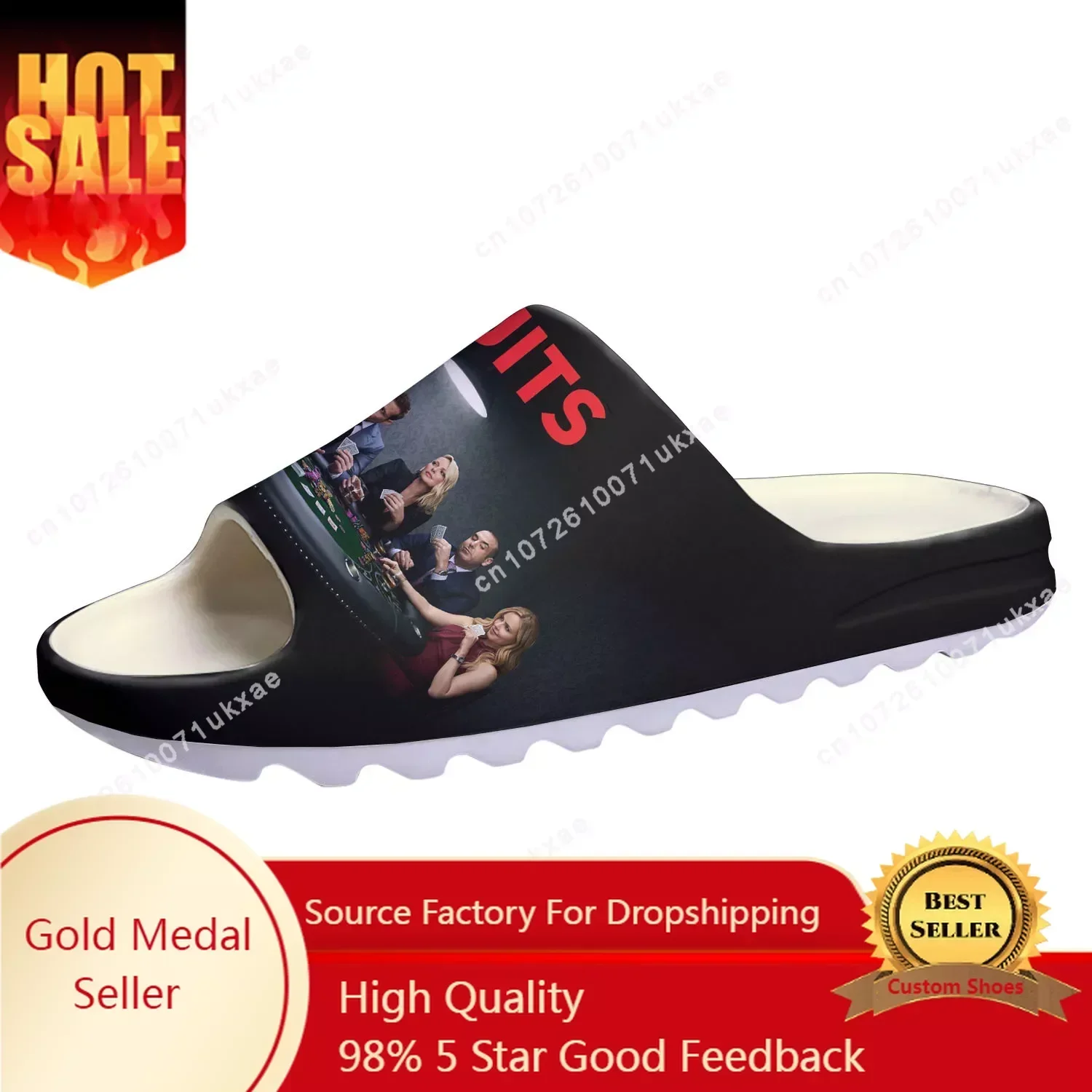 Suits TV series Soft Sole Sllipers Home Clogs Gabriel Macht Step On Water Shoes Mens Womens Teenager Step in Customized Sandals
