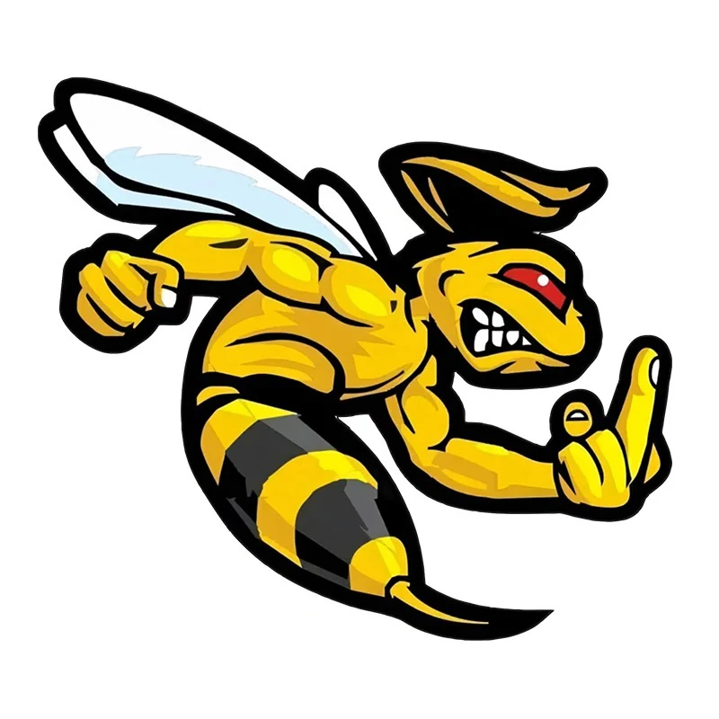 LYKX Funny Self Pasting Flower Angry Wasp Bumblebee Car Sticker Waterproof Decoration on The Rear Window of The Bumper PVC Decal