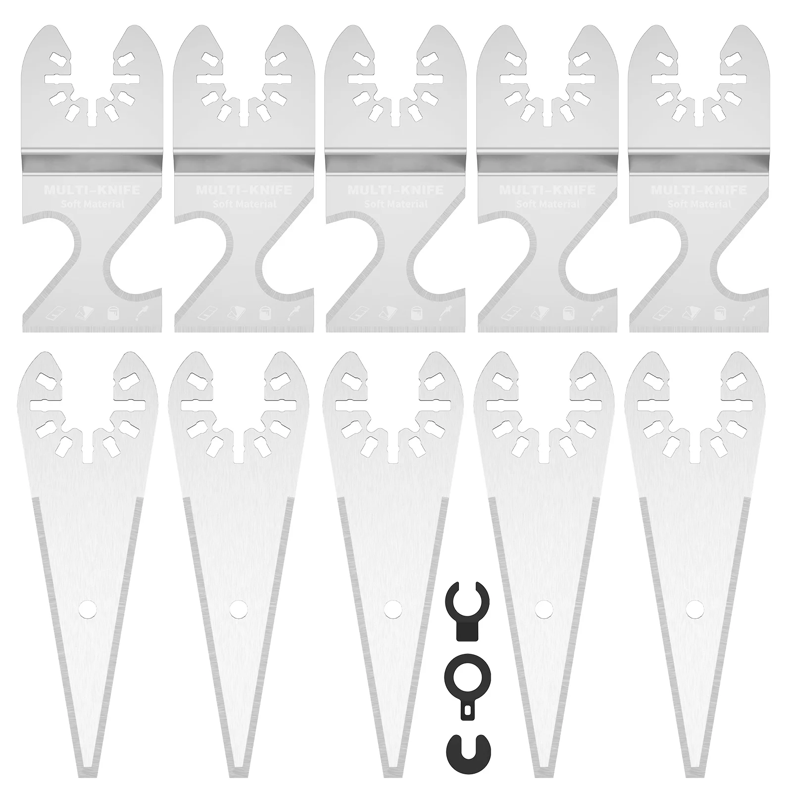 10Pcs Oscillating Tool Scraper Blade Set Stainless Steel Oscillating Multi Tool Hook Cutter Blade Set Clean Cut Asphalt Shingle