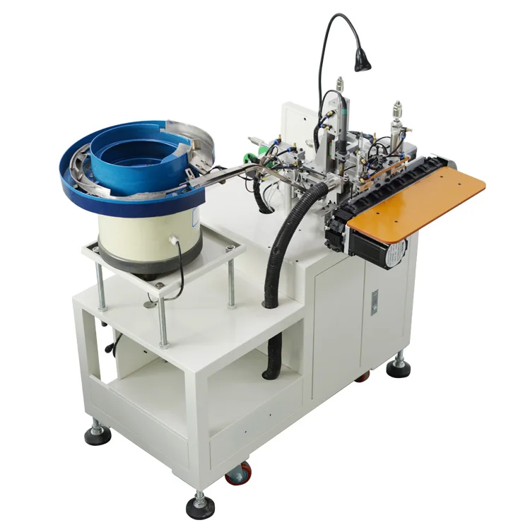 USB Power RJ45 Cable Making Machine Stripping Cutting Soldering Lanke LK054 AC 220V 500W 1200-1600 PCS/H Output PVC Wire Blue 1