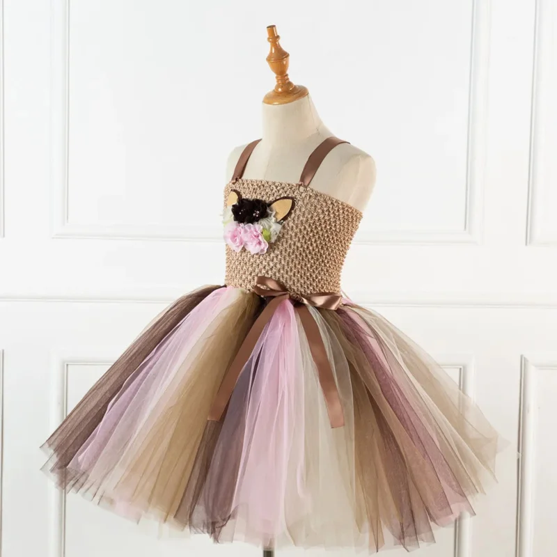 Vestido de tutú Fansy para niña, disfraz de ciervo para fiesta, Carnaval, Navidad, baile de graduación, ropa de Purim, 2-12 años