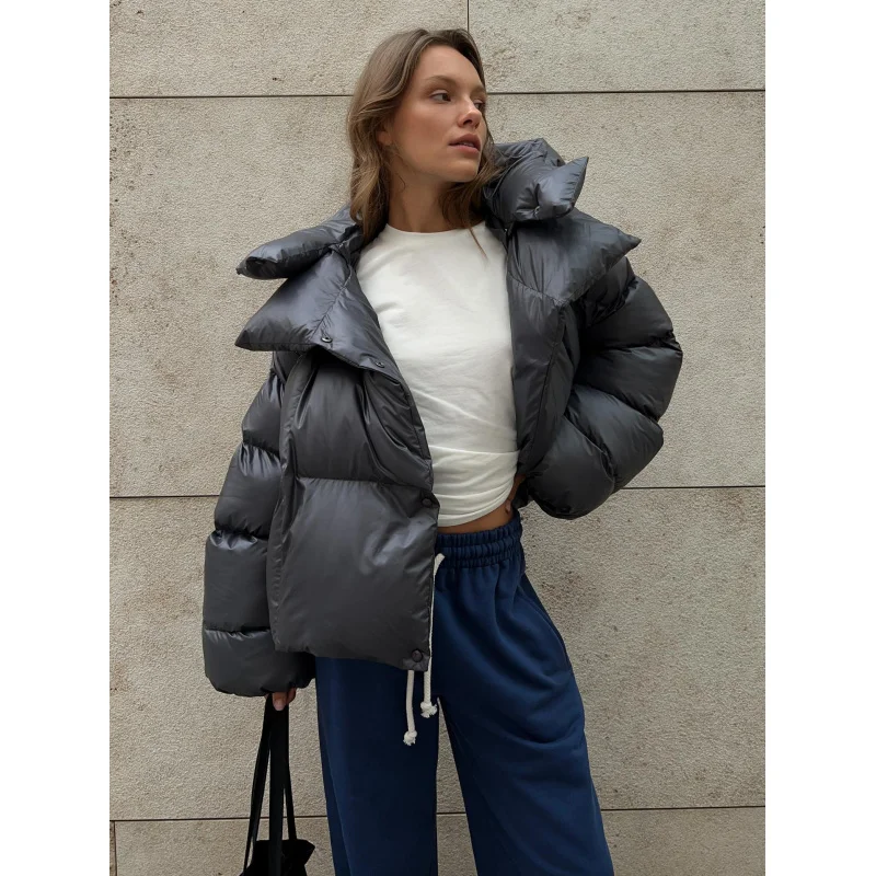 Winter Warm Cotton Puffer Jackets Women's Loose Parkas Coat Vintage Bread Jacket Outwear Office Ladies Quilted Jacket