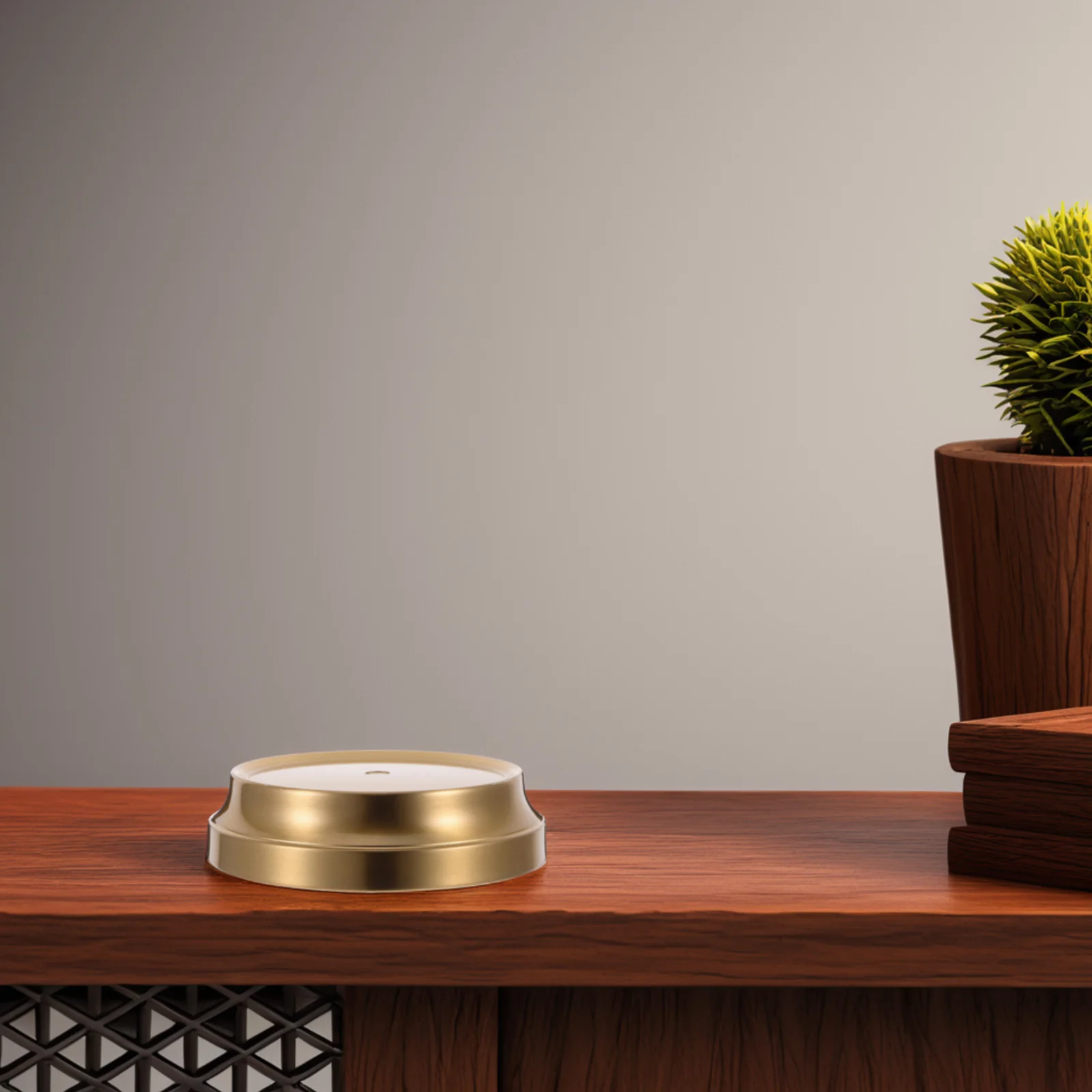 

Copper Plated Desk Lamp Base Heavy Duty Iron Round Tabletop Lamp Holder Diy Replacement Accessory For Led Bulbs