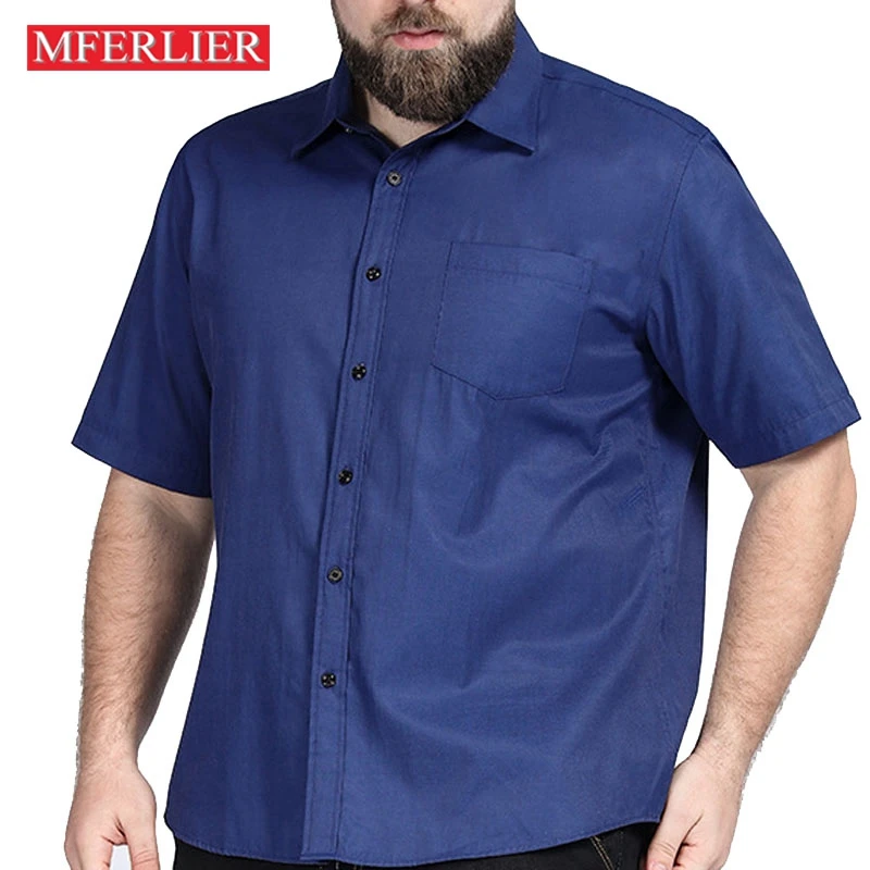 Summer Plus Size Men Shirt 5XL 6XL 7XL 8XL Bust 149cm Short Sleeve Large Size Shirts