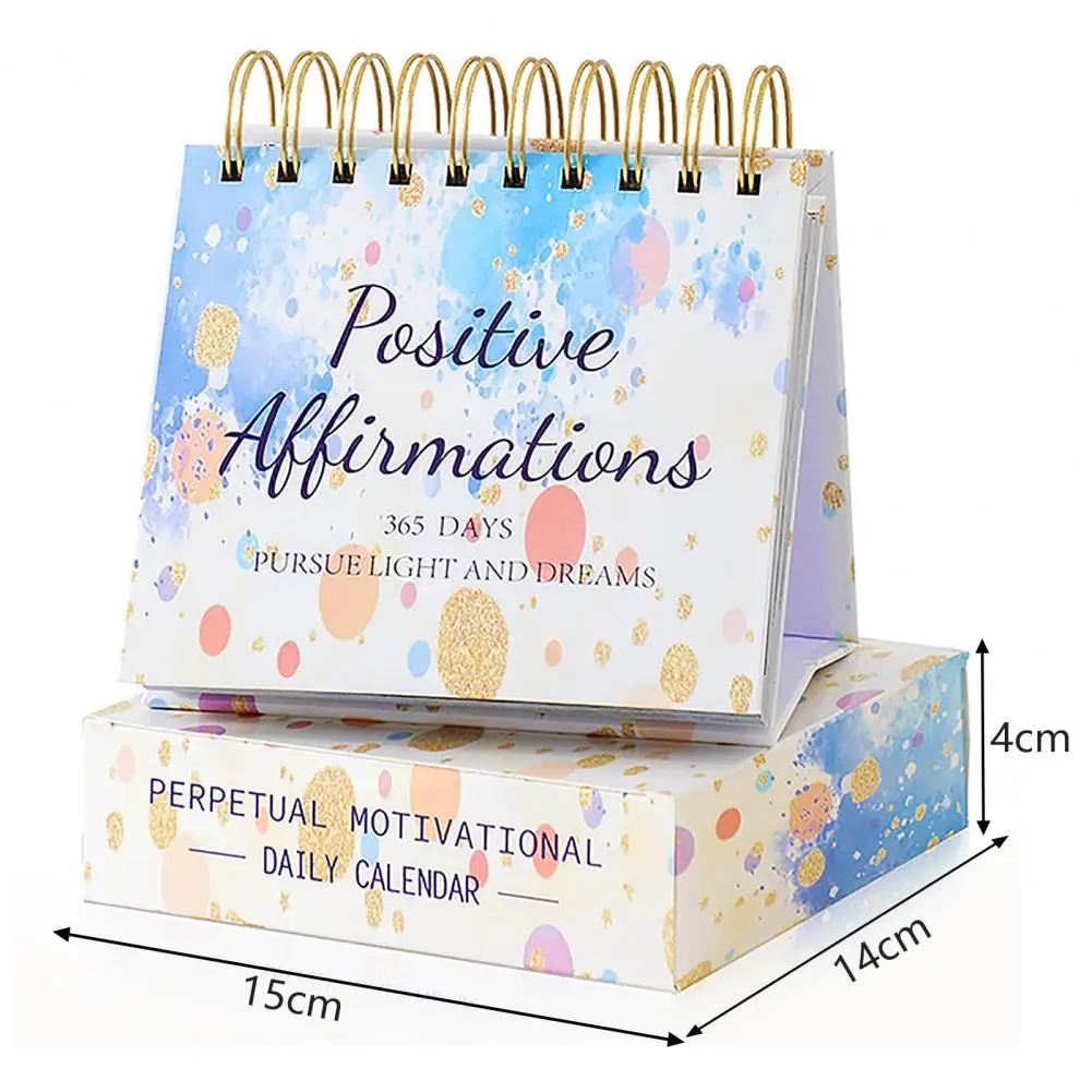 Positive Affirmations Calendar Vibrant Color Calendar Inspiring Quotes for Daily Motivation Office Desk Decor Accessories