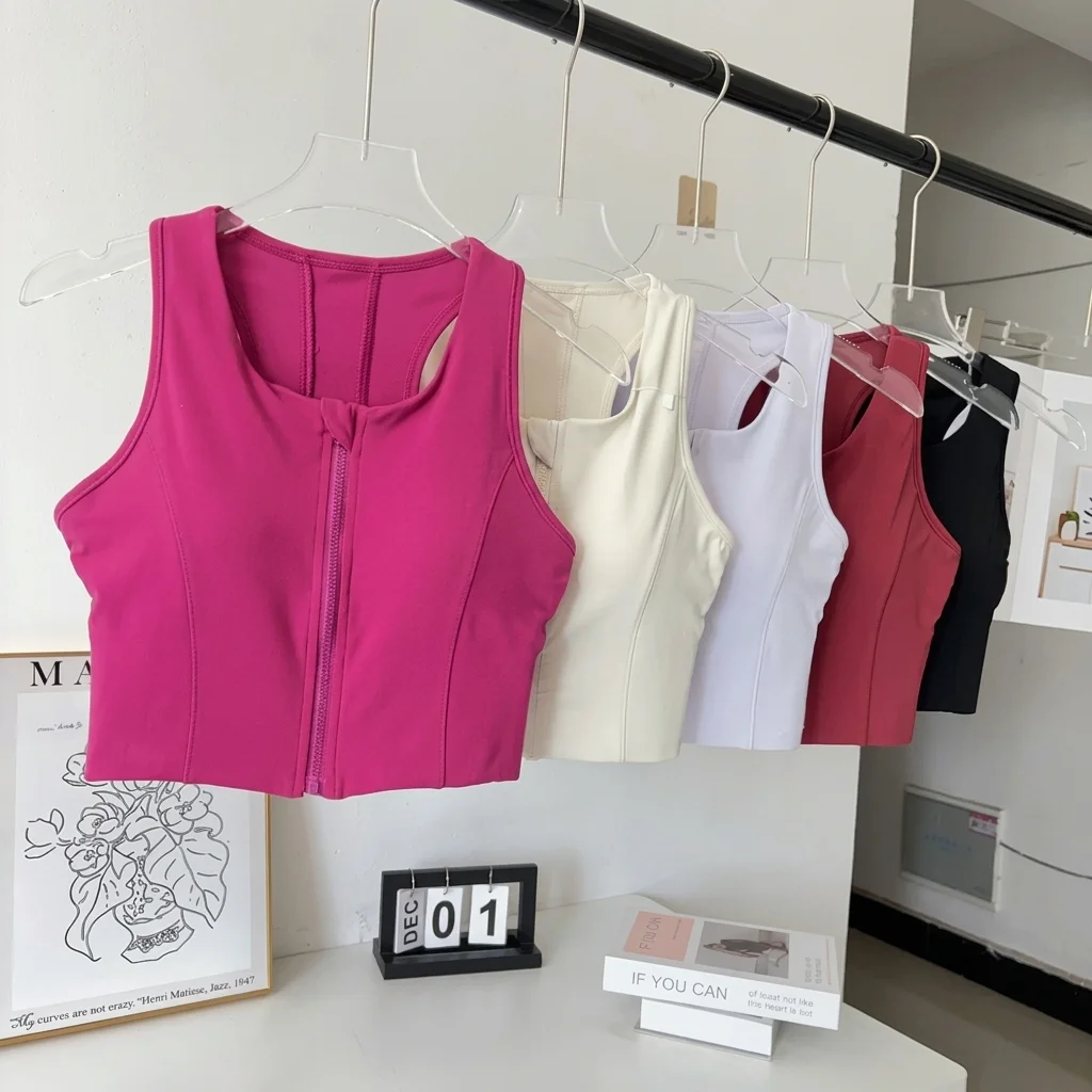Hochstoßfester Sport-BH für Damen mit Frontreißverschluss, atmungsaktive Fitness-Unterwäsche, Sportweste für Laufen, Fitnessstudio, Yoga-BH – Detail 10