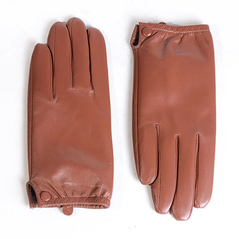 Guantes cortos tácticos para mujer, de piel auténtica, Forro fino, piel de cabra, retráctil, con pantalla táctil, para montar