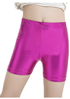 Summer Girl Latin Dancing Shorts Shiny Metallic Spandex Dancewear Straight Kids Gymnastics Workout Pant Costumes Shorts Sports