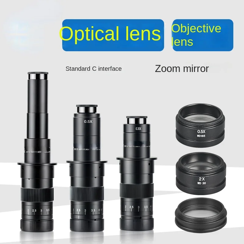 Microscope Electron Eyepiece Monocular Lens 0.35x 0.5x 1x Doubling Objective Lens 0.5x Doubling 2x