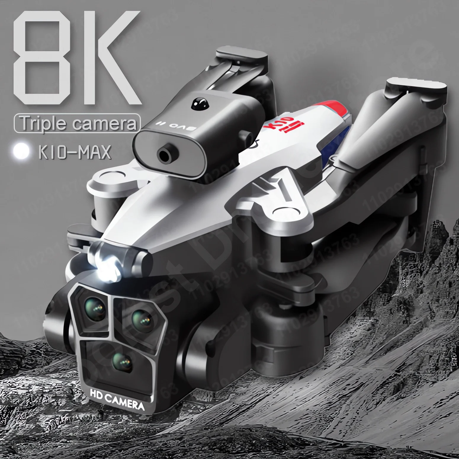 New K10Max Mini Drone 8K Professinal Three Camera Wide Angle Optical Flow Localization Four-way Obstacle Avoidance RC Quadcopter