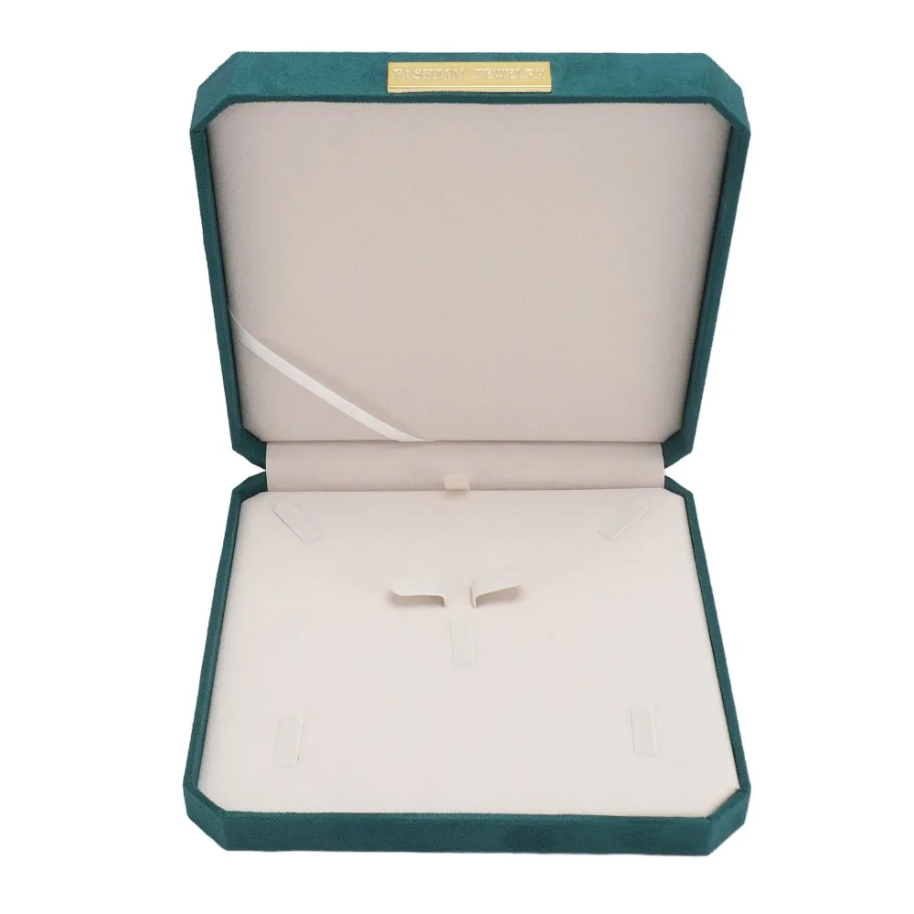 Large Capacity Jewelry Set Box Multifunction Suede Like Material Jewelry Display Box With Lid Square Shape Jewelry Storage Box