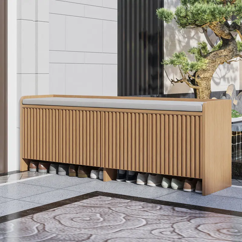 

Outdoor aluminum alloy shoe cabinet waterproof and sunscreen villa courtyard garden gate integrated home seated shoe changing st