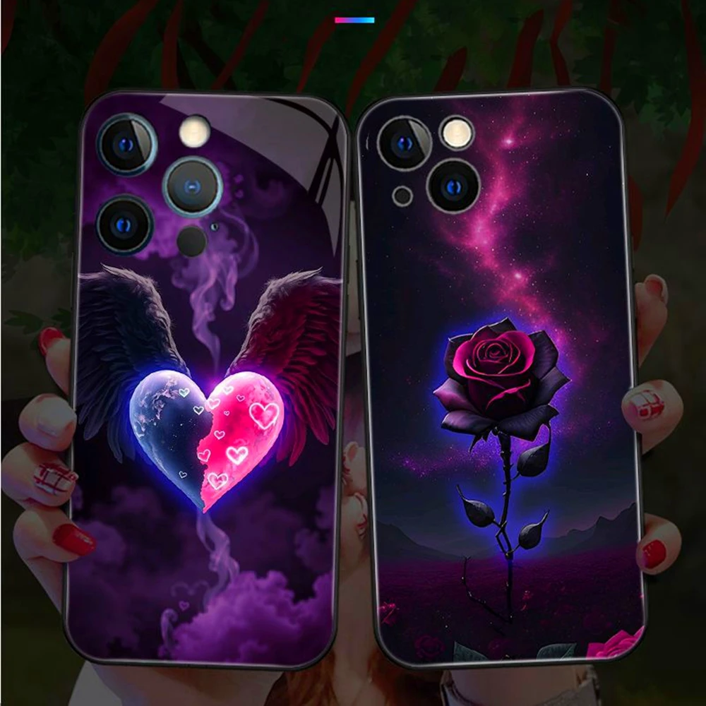 

Блестящие чехлы со светодиодной вспышкой Galaxy Sky Sound Control, светящаяся стеклянная крышка для Samsung S25 S24 S23 S22 S21 S20 FE Plus Ultra