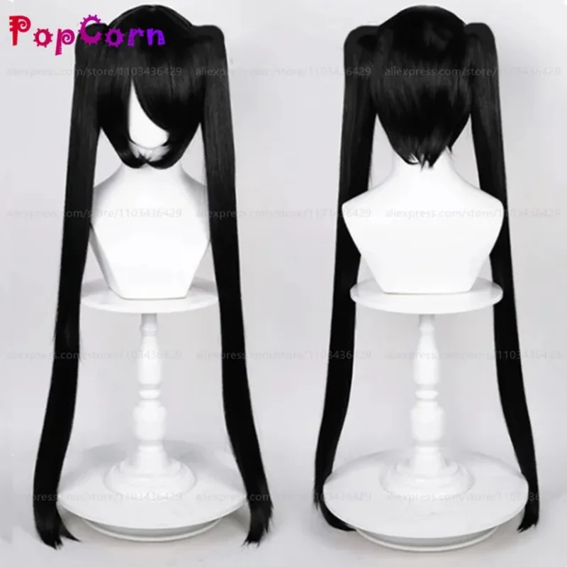 

AIAI 2025Black Rock Shooter длиной 90 см с двойными хвостиками, черный парик, косплей, аниме, парики, термостойкий синтетический