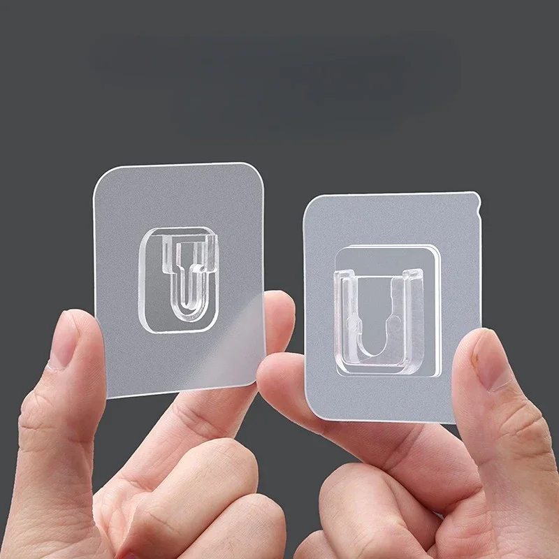 10 Pairs Double-Sided Adhesive Wall Hooks Transparent Hooks Bedroom Kitchen Multi-purpose Organizer Holders image 6