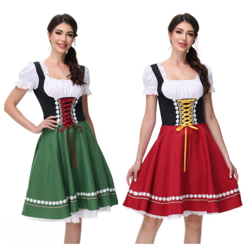 

Halloween Maid Cosplay Costume Beer Festival Waiter Fancy Dress Bavarian Maid Dress Adult Cosplay Rural Farm Maid Party Costume