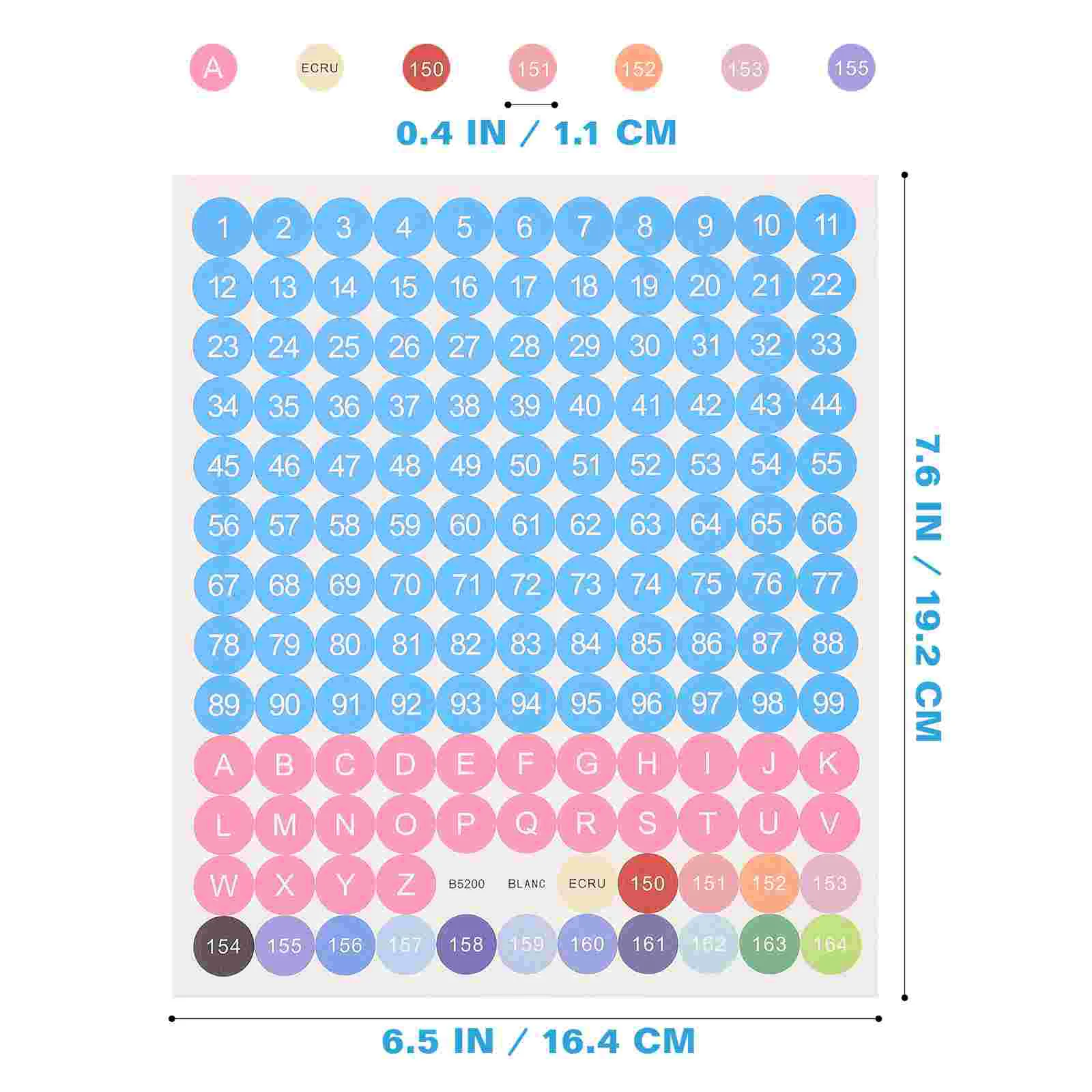 Pegatinas de números de colores para niños, etiquetas de pintura de imagen de diamante, autoadhesivas pequeñas adhesivas, clasificación