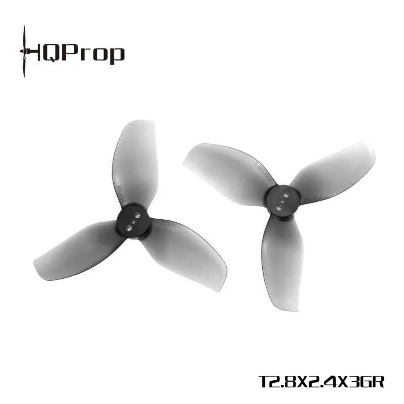 HQProp T2.8x2.4x3 3-Blade Grey Propellers 12CW+12CCW Polycarbonate 1.83g 11mm Hub 1.5mm Shaft