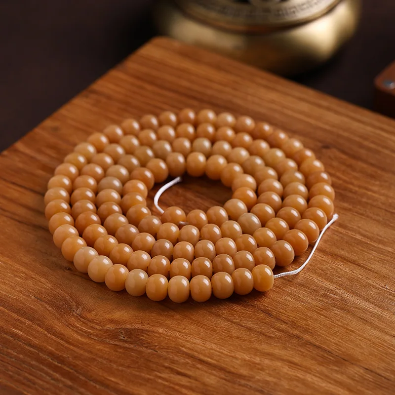 Exquisite jewelry natural weathered old material bodhi root bracelet plain beads 114 apple beads bodhi seed loose beads
