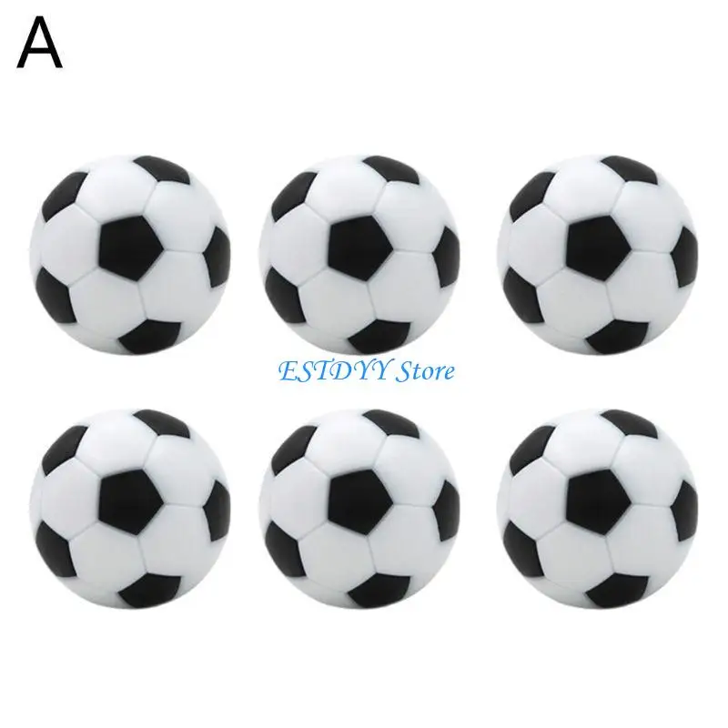 G6DE 6pcs 32mm Table Soccer Replacements Mini Black & White Ball Foosball Fussball