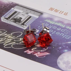 Pendientes de tuerca de piedra de cristal clásicos sencillos para mujer, aretes de cristal de cubo de agua, joyería para fiesta y boda