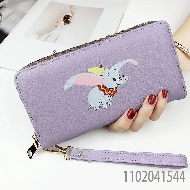 Disney Dumbo Wallet for Women Girl Children Cute Coin Purse Luxury Designer Bag Portable Pink Khaki with Zipper Birthday Gift