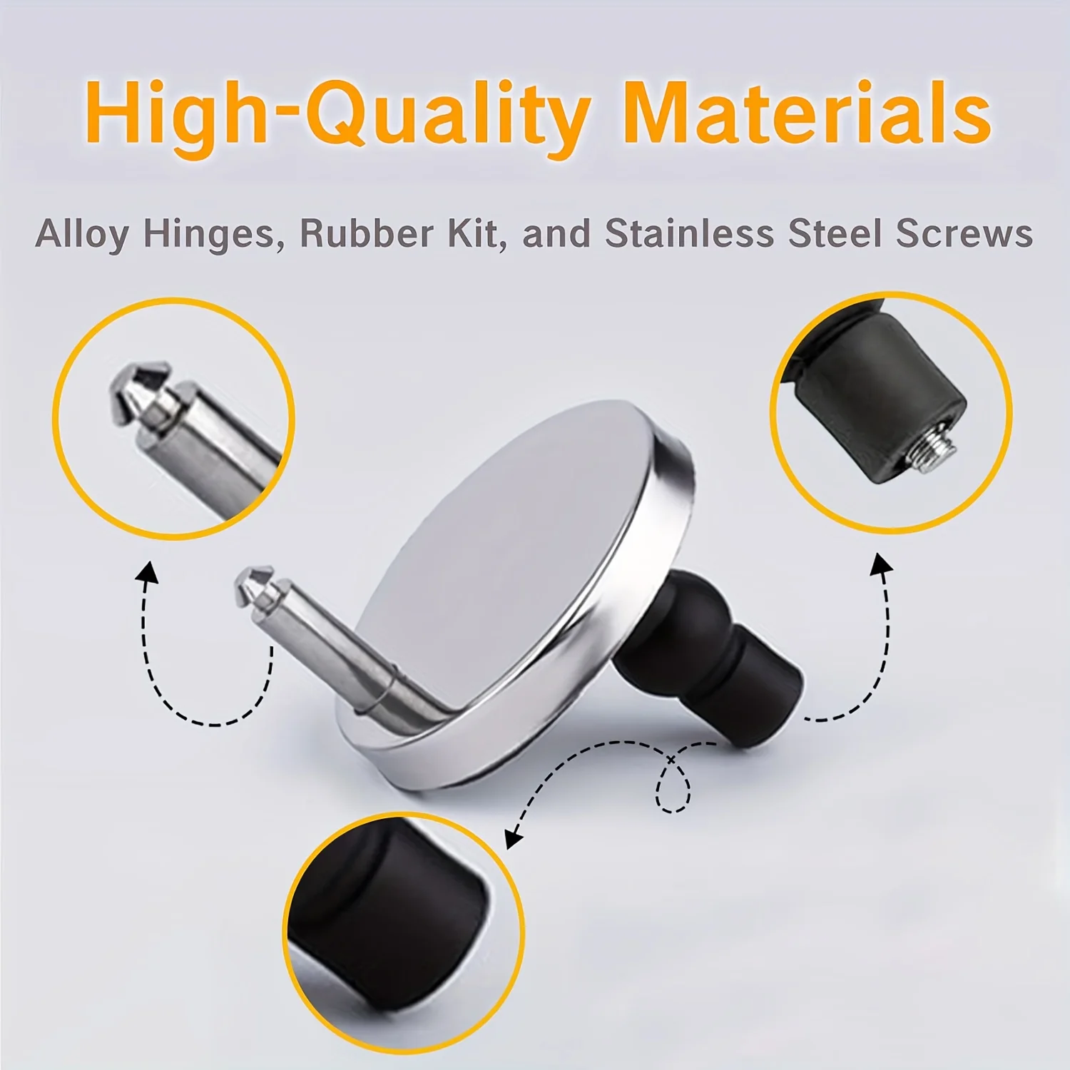 2pcs Universal Toilet Seat Bolts and Screws Replacement Quick Release Seat Hinge Fixings Parts, Suitable for 14mm-16mm Holes