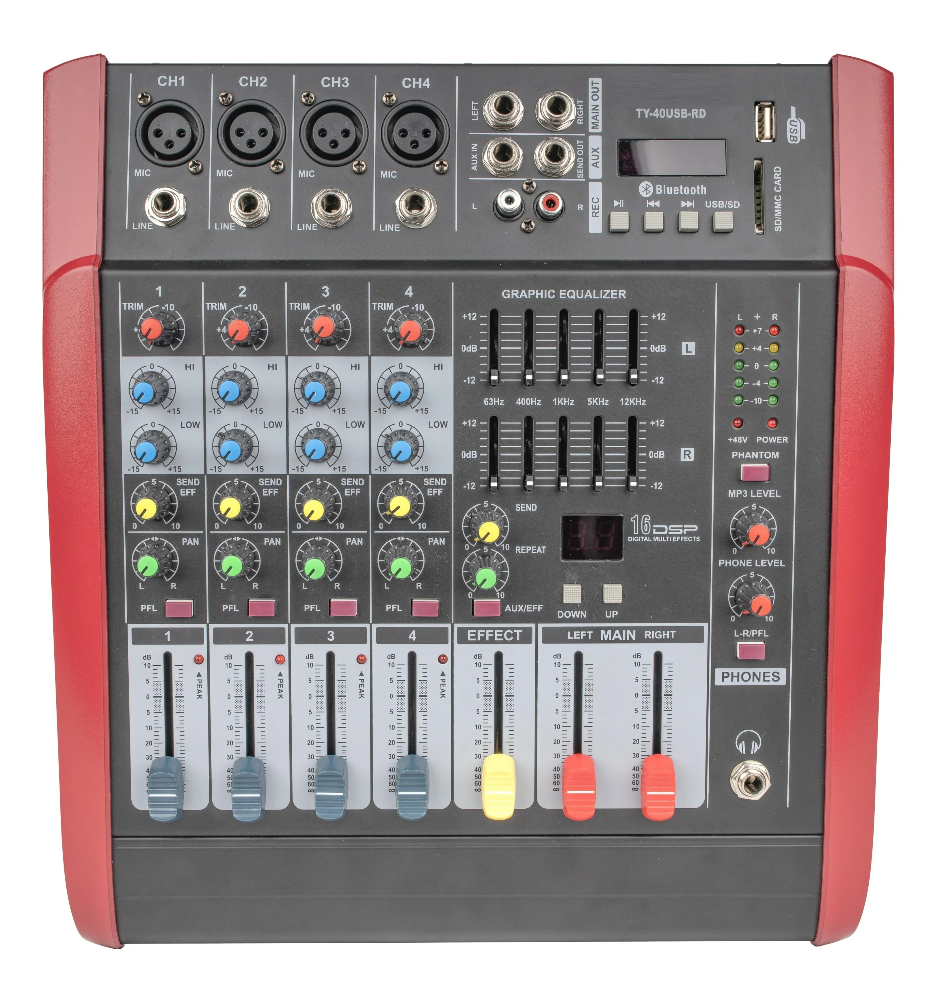 Professional powered Audio Mixer Console two fan 4/6/8/12 Channel Digital DJ power audio mixer with mp3 bluetooth ty02