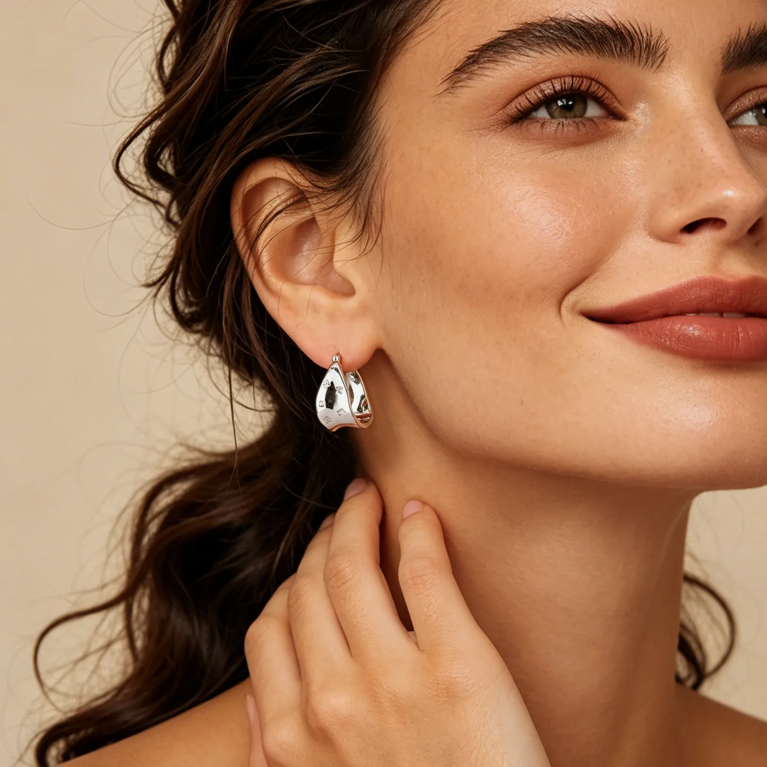 CYMYSS Original 925 Sterling Silver Hoop Earring Versatile Texture Ear Loops Jewelry for Women Birthday Valentine's Day Gift