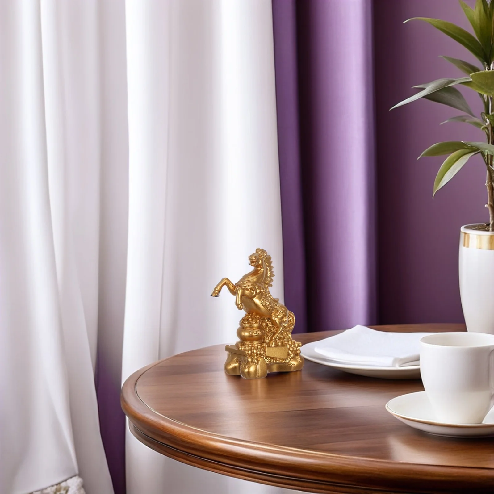 الراتنج الدائمة زودياك الحصان النحت خمر فنغ شوي الثروة زخرفة لمكتب ديكور المنزل التماثيل الحصان الصغيرة