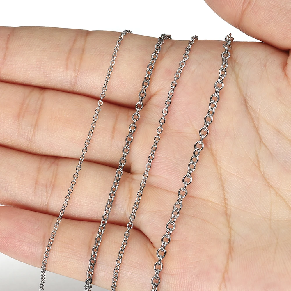 10Meters 2Meters Gold Color Stainless Steel O Shape Link Chain Round Cross Chain Bracelet Necklace DIY Jewelry Making DIY - Image 4