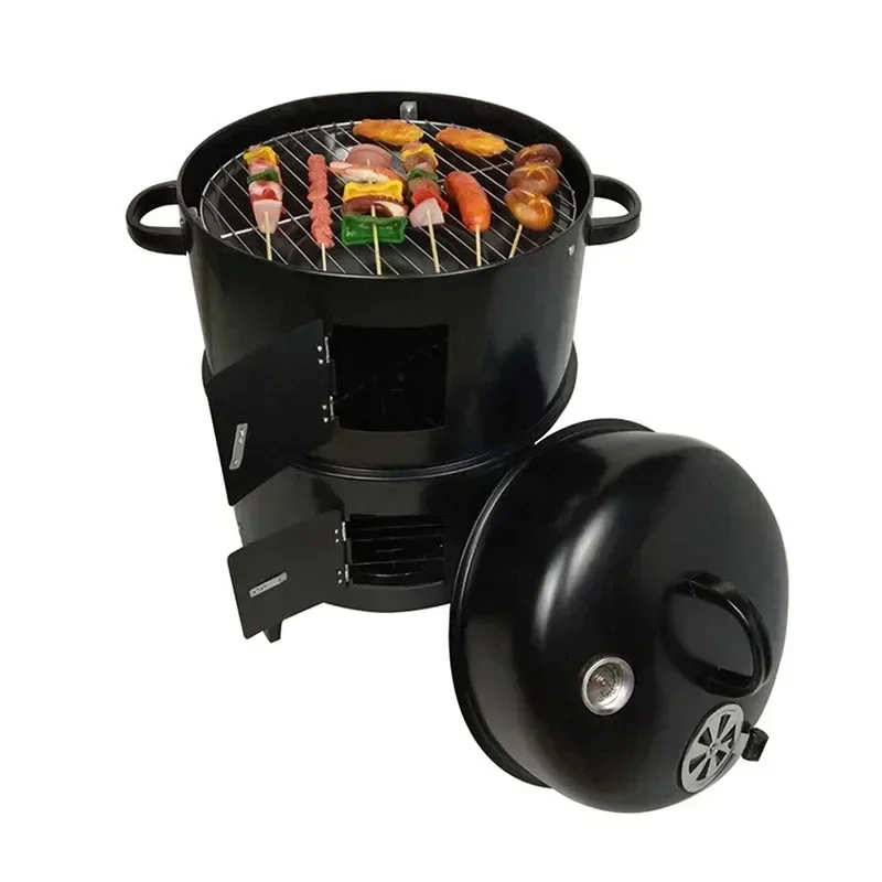 Desktop 220v Double-layer Smoked Oven Charcoal Barbecue Oven Roast Duck Sausage Bacon Barrel Smoked Fish Barrel Barbecue Box