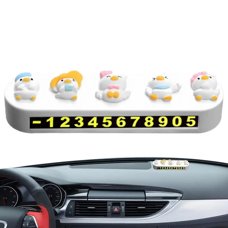 Cartoon Little Duck Temporary Parking Phone Number Plate Mobile Phone Plate Cute Car Interior Decoration