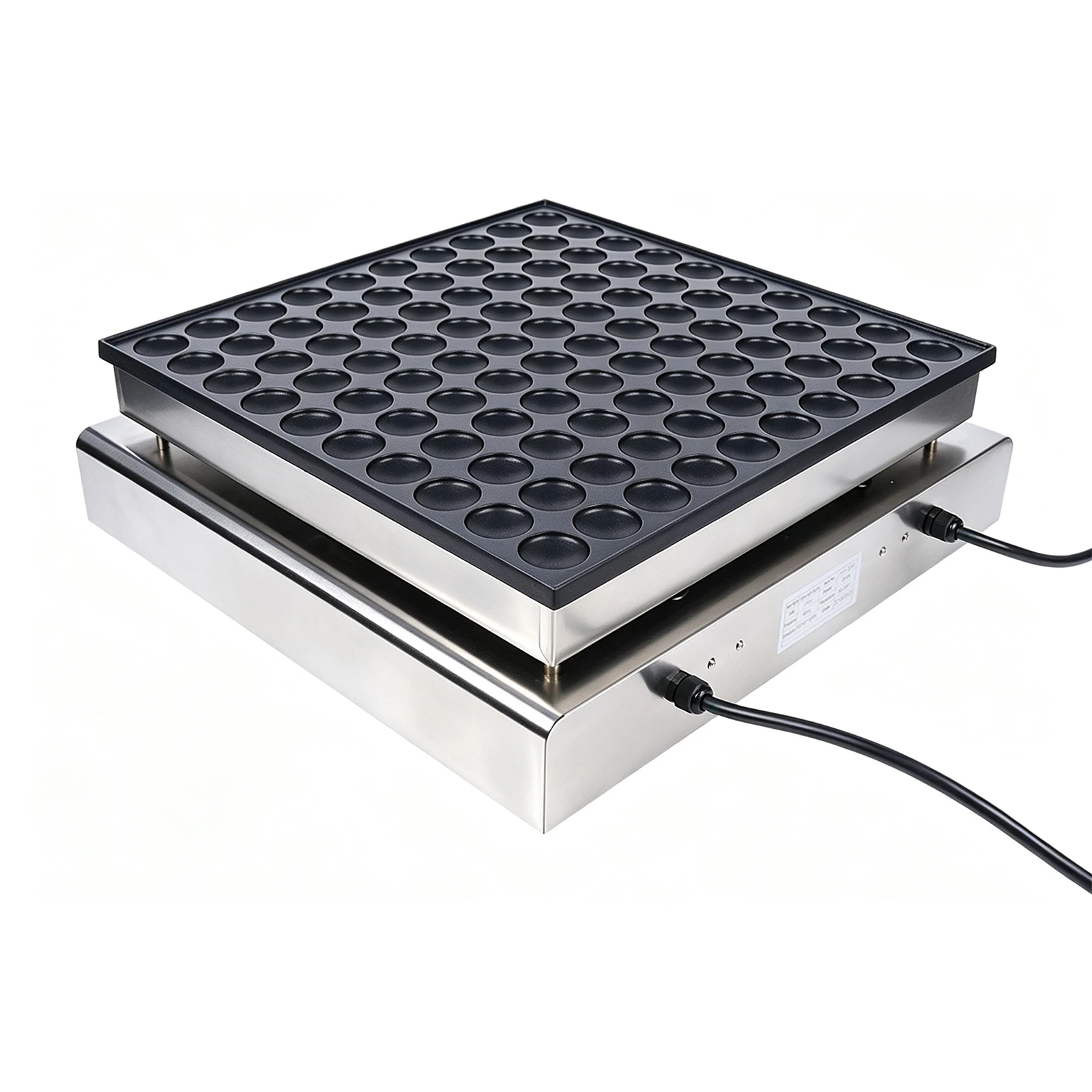 100-Cavity Mini Pancake Maker 3400W, Commercial Pancake Machine With 100 Molds & Dual-Zone Temp Time Control, 122-572°F For Snack Bar, US Plug
