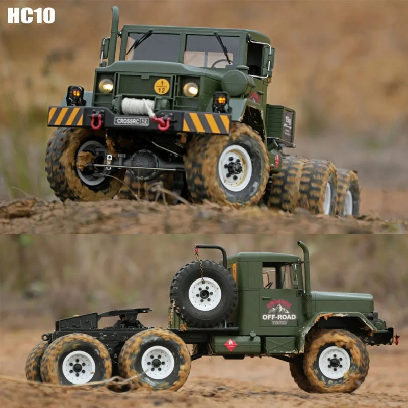 New Crossrc HC10 RC Remote Control Truck RTR 1/12 Rear Dual Tire 10 Wheel Dual Speed Electric Climbing Car Tractor Model Toy