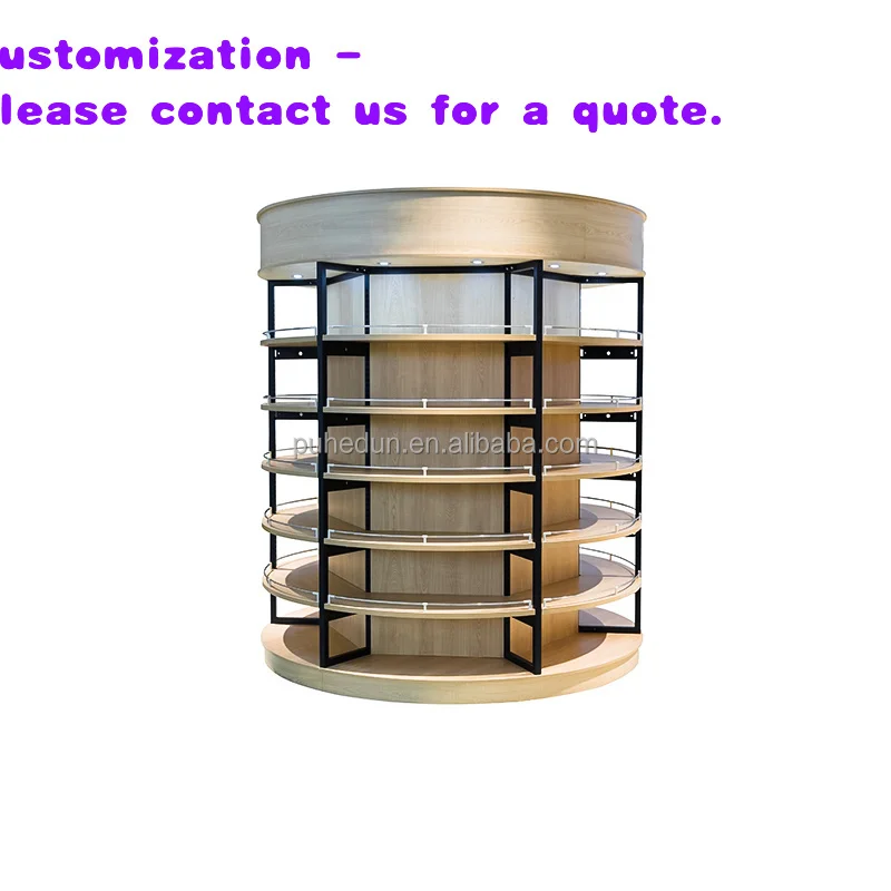 custom.Customized Double-Sided Column Display Rack Supermarket Multi-Functional Shelves Store Use Made of Metallic Material