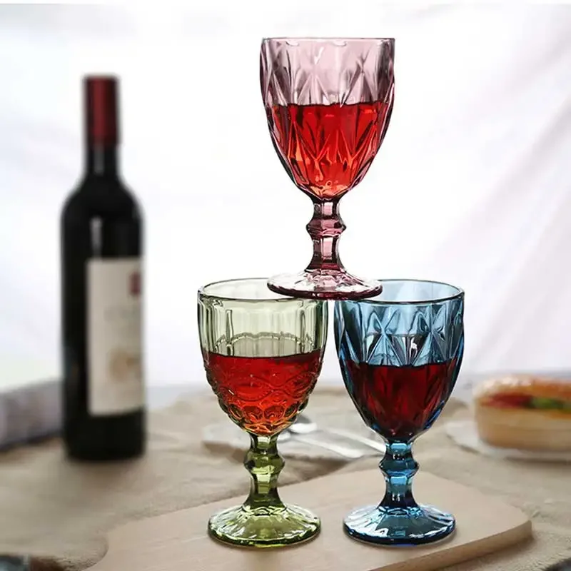 300ml Vintage Crystal Wine Glass Champagne Flutes Cup Whiskey Cocktail Glasses Wedding Party Bar Goblets Kitchen Juice Drink Mug