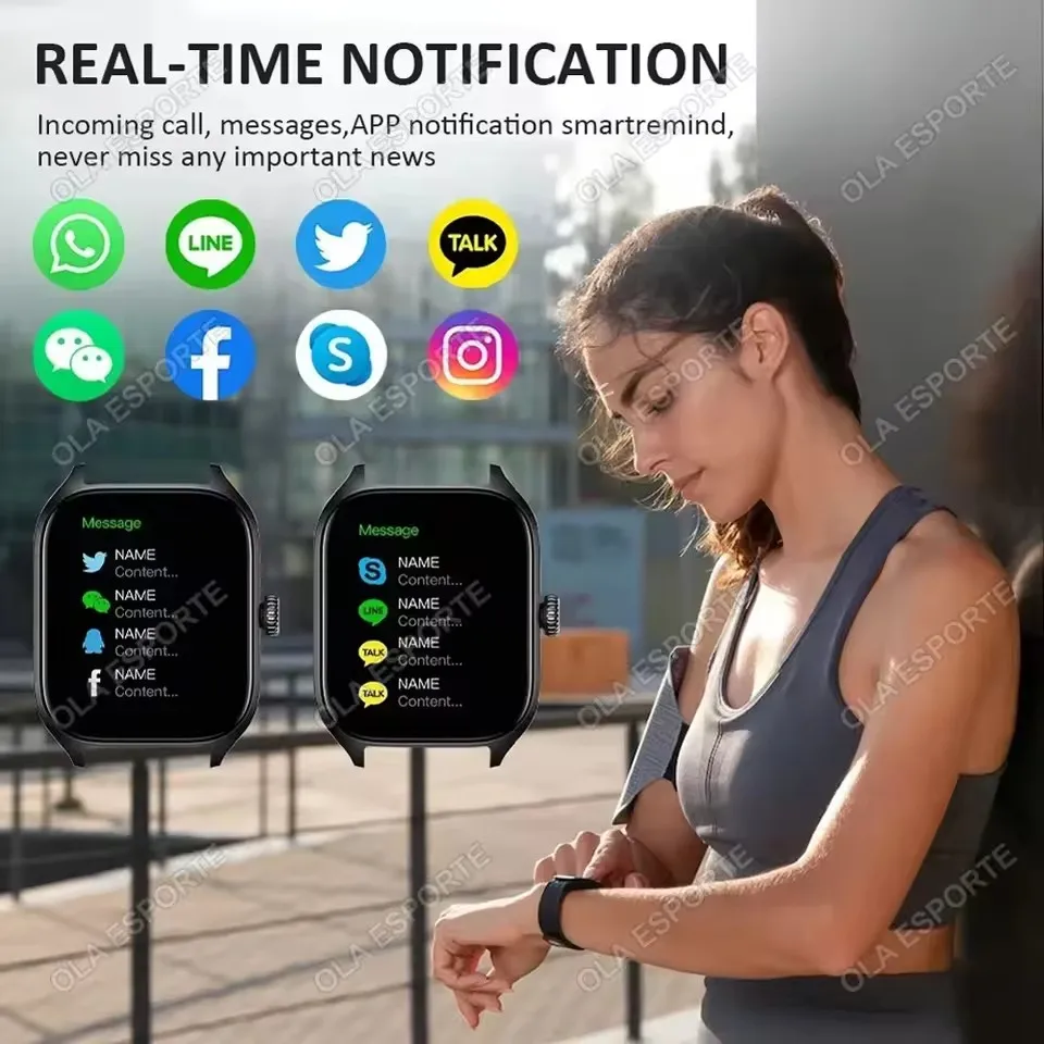 2 قطعة حزام ساعة ذكية للنساء مقاوم للماء ضغط الدم ومراقبة معدل ضربات القلب Smartwatch الرجال الرياضة بلوتوث دعوة النوم الساعات