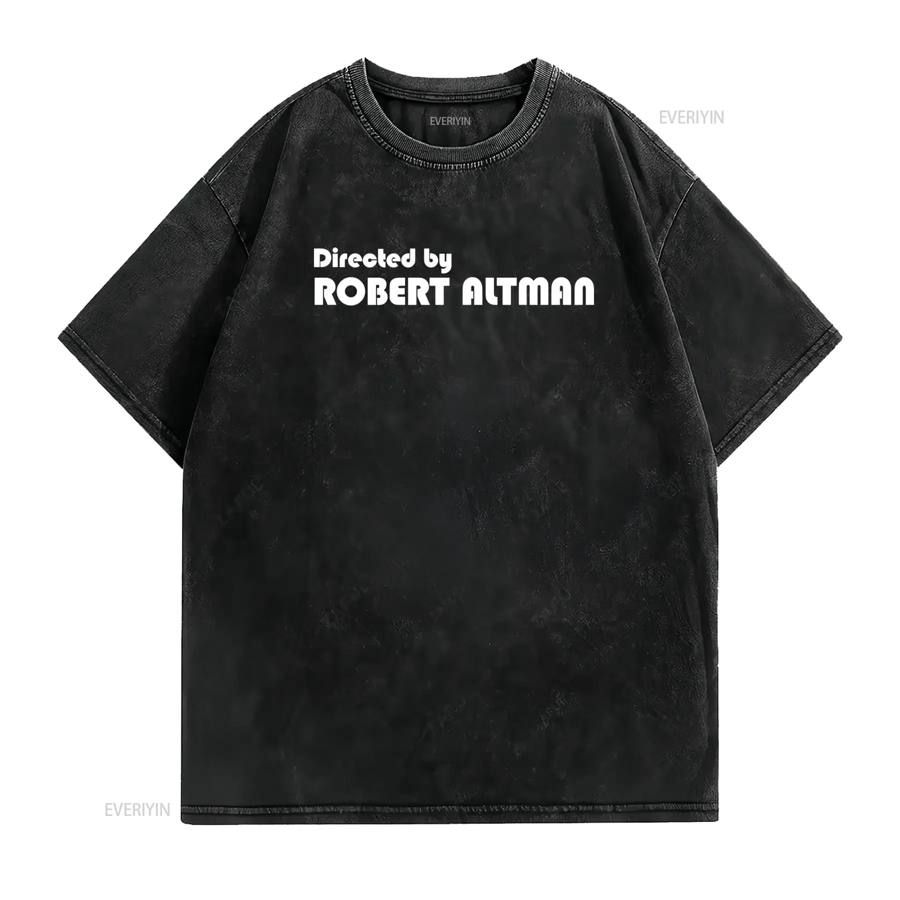 Retro Directed by Robert Altman Movie Fan Print Casual T Shirt vintage Washed Stretched graphic Top For Everyday Wear Versatile