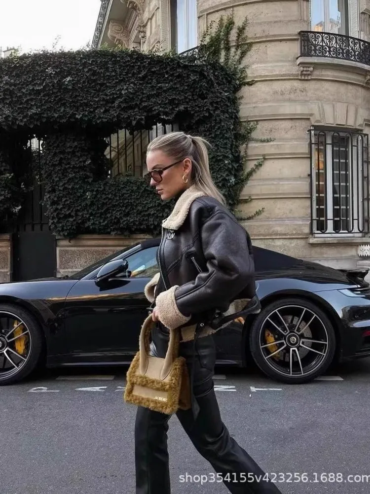 سترات راكبي الدراجات النارية سترة نسائية غطاء محرك السيارة أنيقة من جلد الغزال هامش انغلق سليم المناسب ملهى ليلي Steampunk العصرية الفنية مرنة المخملية #1