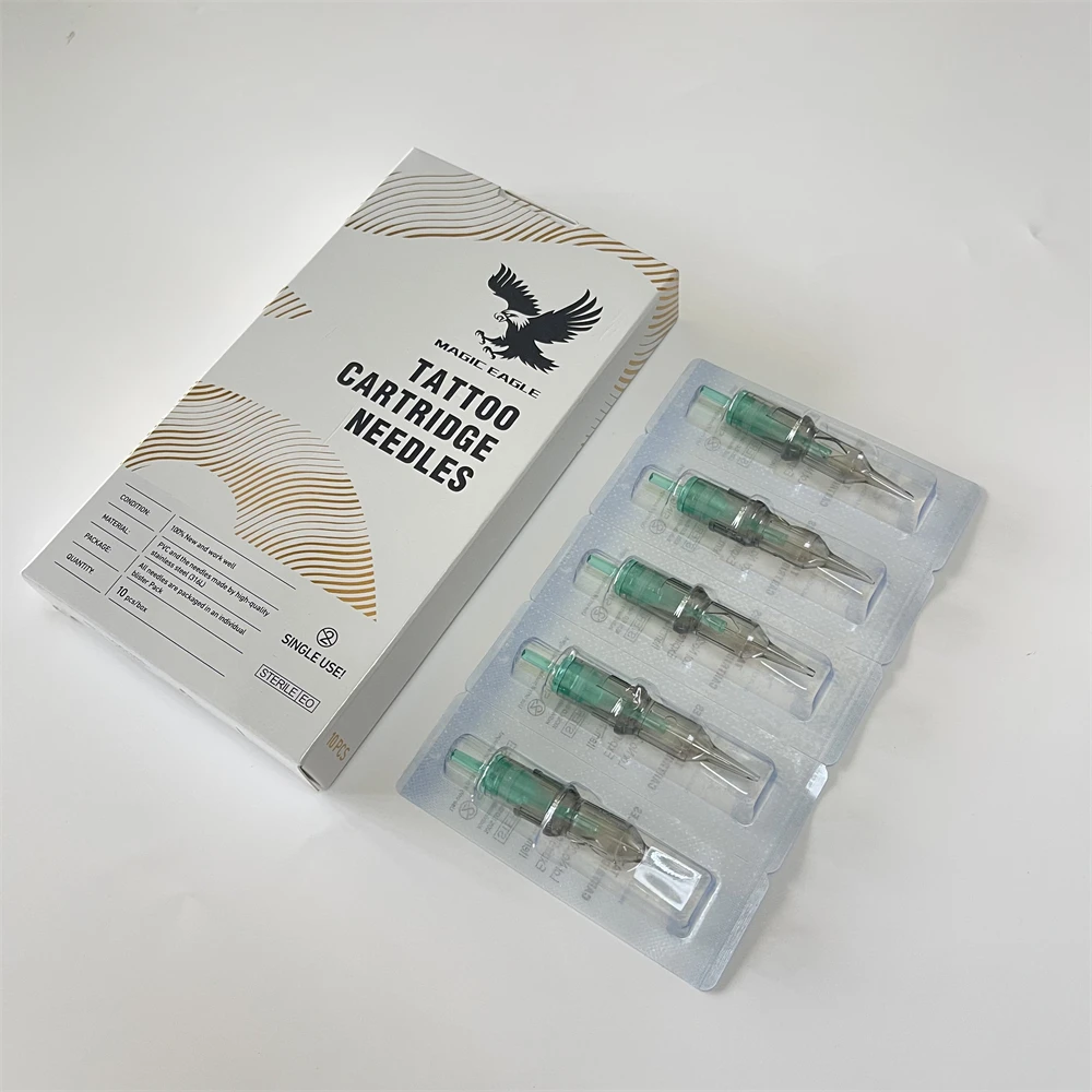10Pcs Tattoo Cartridge Needles PMU Art Makeup Needle 1RL 3RL 5F 7F Round Liner Permanent Makeup for Eyeliner Lip Tattoo Supply