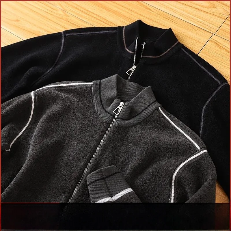 

Thiened High ammage вязаный свитер мужской повседневный теплый универсальный открытый кардиган свитер верхняя одежда Long Sve Youth Faion