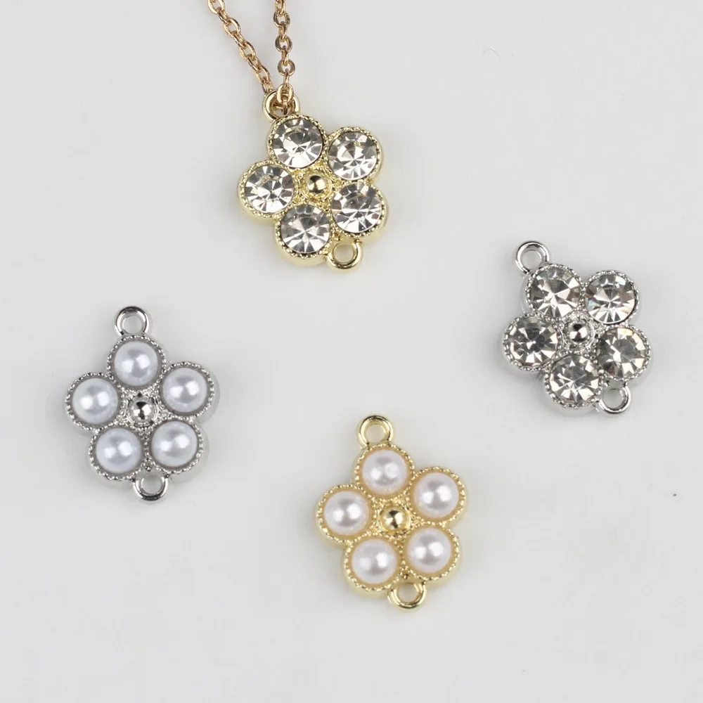 100pcs Diy Beads Flower Jewelry Connectors Silvery Golden Color Bracelet Necklace Earrings Pendants Diy Jewelry Making Findings