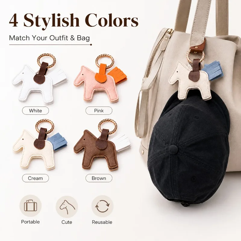 Cute Horse-Shaped Hat Holder Clip, Magnetic, Easy To Attach & Remove, Lightweight Bag Charm