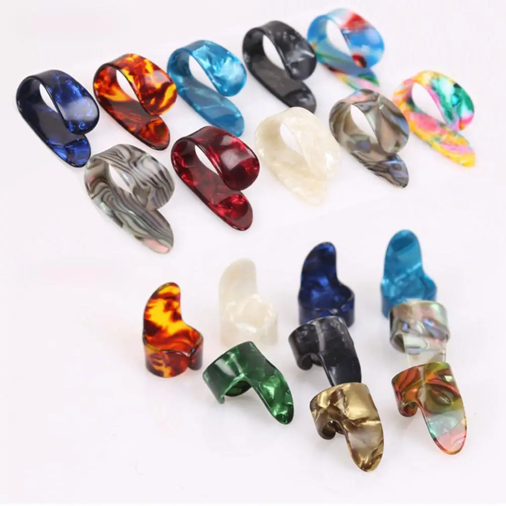 1Pc Plastic Thumb Index Finger Guitar Pick Sturdy Musical Accessory Butterfly Shape Nail Protector Music Instrument Tool 기타 다이얼