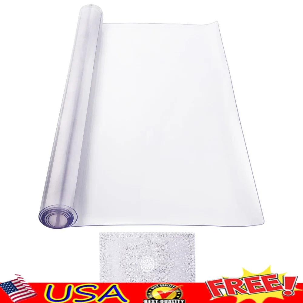 

Clear PVC Desk Protector 40x60 Inch Waterproof Table Cover Stain Resistant Durable Easy Clean Versatile Office Home Dining