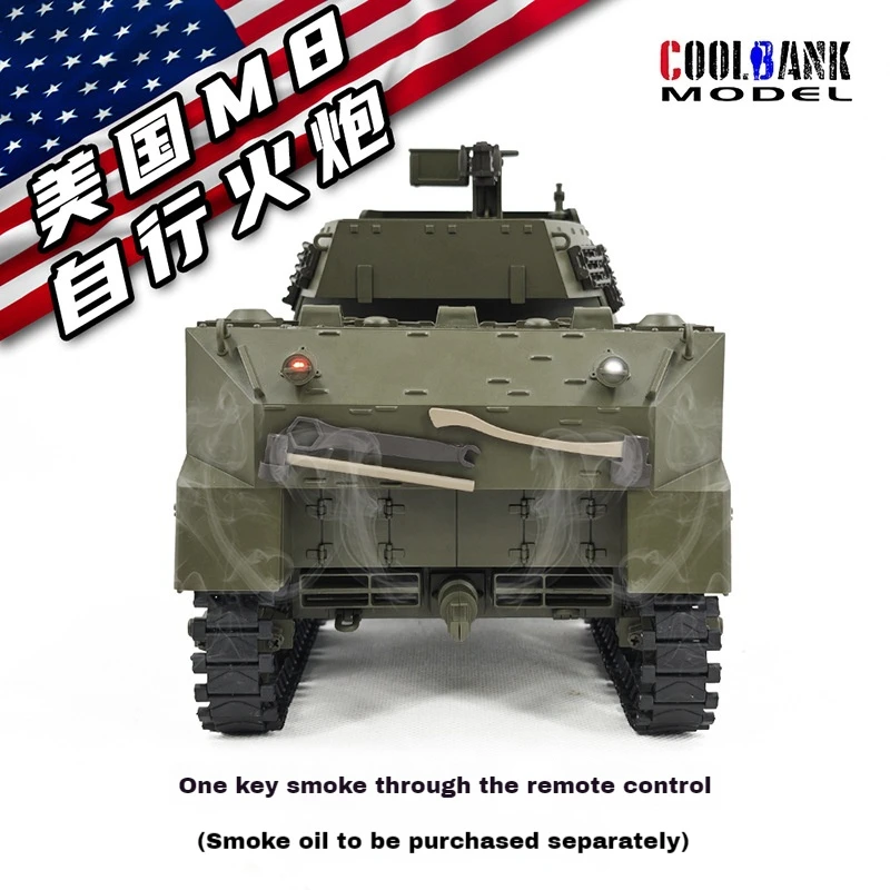 Kubingke G2079 escala 1:16 US M8 RC tanque obús autopropulsado con función de humo modelo militar juguete para niños y adultos regalo